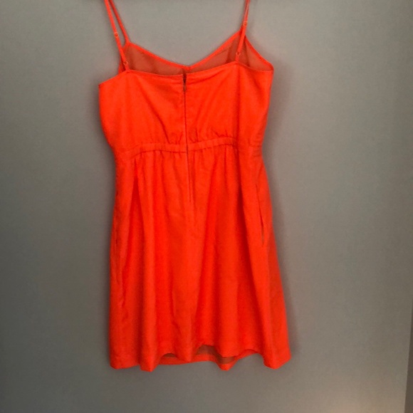 J. Crew Orange Strappy Dress Preppy Size 8 - Picture 4 of 7